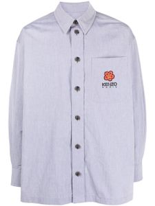 Kenzo chemise en coton à logo brodé - Gris