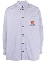 Kenzo chemise en coton à logo brodé - Gris