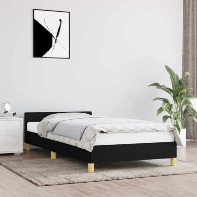 Bedframe met hoofdeinde zonder matras 80x200 cm stof zwart