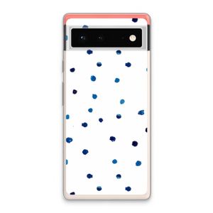 Blauwe stippen: Google Pixel 6 Transparant Hoesje