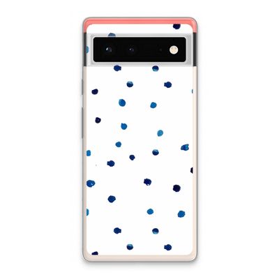 Blauwe stippen: Google Pixel 6 Transparant Hoesje