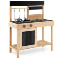 Kinder Speelkeuken met 2 Afneembare Spoelbakken & Kraan & Fornuis & Keukengerei