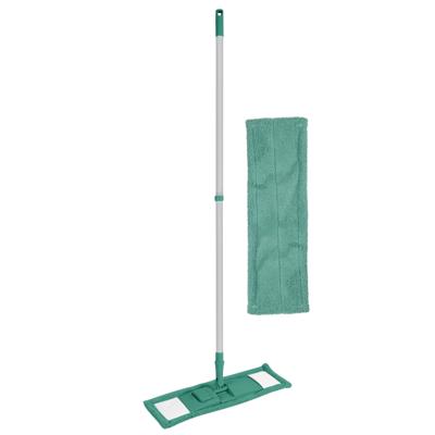 Vloerwisser microvezel - met steel - verstelbaar - vloertrekker - groen - met 1 extra dweil