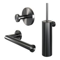 Brauer Gunmetal Edition Toilet Accessoireset - 3-delig - PVD - geborsteld gunmetal 5-GM-323 - thumbnail