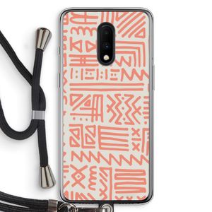 Marrakech Pink: OnePlus 7 Transparant Hoesje met koord