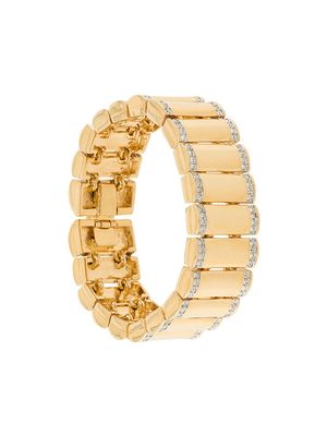 Susan Caplan Vintage embellished chain-link bracelet - Or
