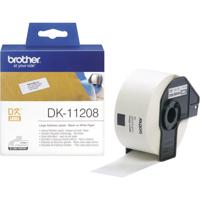 Brother DK-11208 Rol met etiketten 39 x 90 mm Papier Wit 400 stuk(s) Permanent hechtend DK11208 Adresetiketten - thumbnail