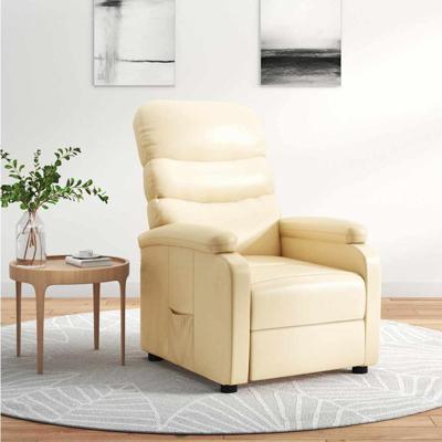 Fauteuil verstelbaar kunstleer crèmekleurig