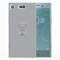 Sony Xperia XZ1 Compact Telefoonhoesje met Naam Grijs Baby Olifant Sony Xperia XZ1 Compact Telefoonhoesje met Naam Grijs Baby Olifant