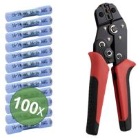 TRU COMPONENTS TC-13448592 Stootverbinder Met krimpkous 1.5 mm² 2.5 mm² Volledig geïsoleerd Blauw 100 stuk(s)