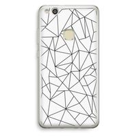 Geometrische lijnen zwart: Huawei Ascend P10 Lite Transparant Hoesje
