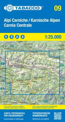 Wandelkaart 09 Alpi Carniche / Karnische Alpen / Carnia Centrale | Tabacco Editrice