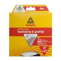 Tochtstrip - tochtwering - wit - zelfklevend - E-profiel - 6 m x 9 mm x 4 mm