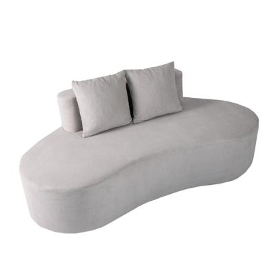 199 cm Bank Gebogen Bank Met Twee Kussens Gestoffeerde Slaapbank