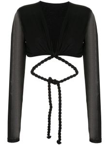 Dion Lee haut cache-cœur Rope - Noir