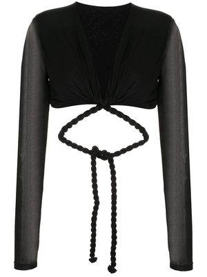 Dion Lee haut cache-cœur Rope - Noir