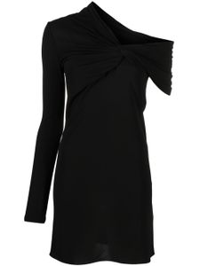 Saint Laurent robe asymétrique à design plissé - Noir