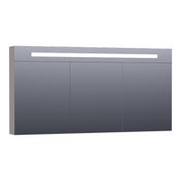 Brauer Promise Deluxe Spiegelkast - 140 cm - met Directe Verlichting - 3 Dubbelzijdige Spiegeldeuren - Mat Taupe