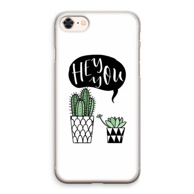 Hey you cactus: iPhone 8 Transparant Hoesje