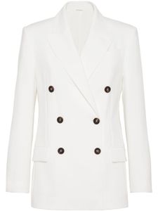 Brunello Cucinelli blazer à boutonnière croisée - Blanc