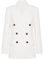 Brunello Cucinelli blazer à boutonnière croisée - Blanc