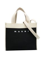 Marni sac porté épaule en toile à logo en jacquard - Noir