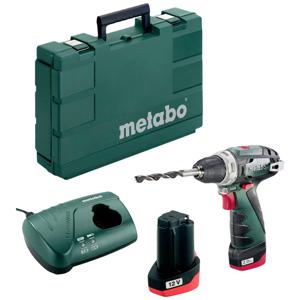 Metabo PowerMaxx BS 600080500 Accu-schroefboormachine 10.8 V 2.0 Ah Li-ion Incl. 2 accus, Incl. lader, Incl. koffer