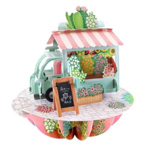 Wenskaart 3D Flower Stall