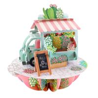 Wenskaart 3D Flower Stall