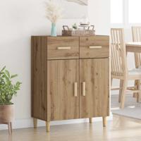 Dressoir artisanaal eikenkleurig 34 x 69.5 x 89 cm Bewerkt hout