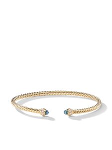 David Yurman bracelet Cablespira en or 18ct serti de diamants et de topaze