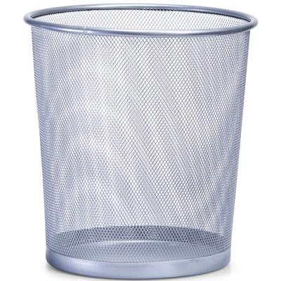 Zeller Prullenmand - zilverkleurig - 26 x 28 cm - draadstaal - afvalemmer - vuilnisbak