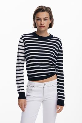 Trui met horizontale strepen - BLACK - L