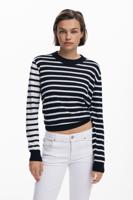 Trui met horizontale strepen - BLACK - L