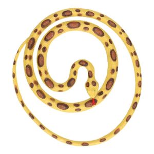 Grote rubberen speelgoed Python slangen geel/bruin 137 cm