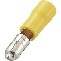 TRU COMPONENTS 1583184 Ronde connector 4 mm² 6 mm² Stift-Ø: 5 mm Deels geïsoleerd Geel 1 stuk(s) - thumbnail