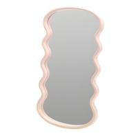 H&S Collection Spiegel / Wandspiegel - wave - roze - 55 x 30 cm - decoratief - golfvorm