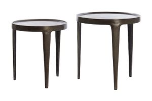 Light & Living Bijzettafel 'Tobias' Set van 2 stuks, kleur Donkerbruin
