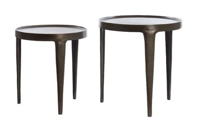 Light & Living Bijzettafel 'Tobias' Set van 2 stuks, kleur Donkerbruin