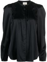 ISABEL MARANT lace-detail pleated blouse - Noir - thumbnail