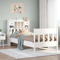 Bedframe zonder matras massief grenenhout wit 90x200 cm