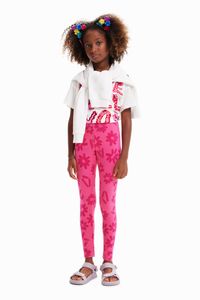 Lange legging met bloemen - RED - L