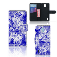 Telefoonhoesje met Naam Nokia 1.3 Angel Skull Blauw - thumbnail