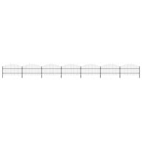 Tuinhek met speerpunt staal 1248x100 cm zwart