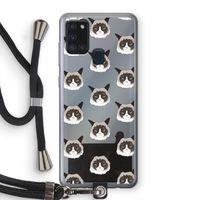 It's a Purrr Case: Samsung Galaxy A21s Transparant Hoesje met koord