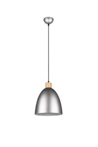 Trio Hanglamp Jagger RVS met houtbruin R30681067