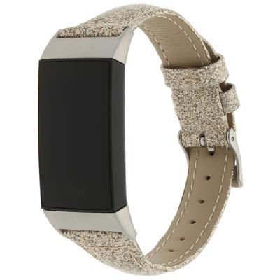 Fitbit Charge 3 & 4 Leren Glitter Band - Goud