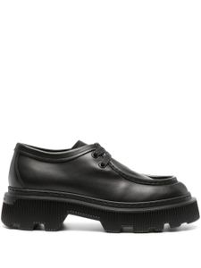 Santoni mocassins en cuir à logo embossé - Noir