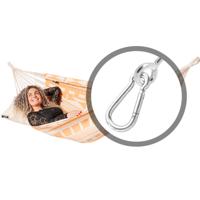 Eenpersoons hangmat met bevestiging - 300x140cm - OranjeRoze - 120kg draagkracht- 100% katoen - binnen & buiten Eenpersoons hangmat met bevestiging - 300x140cm - OranjeRoze - 120kg draagkracht- 100% katoen - binnen & buiten