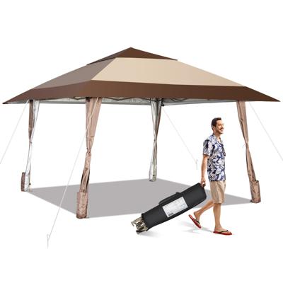4 x 4 m Vouwpaviljoen Waterdicht UV-Bescherming 50+ Partytent Tuinpaviljoen voor Tuinfeest Bruiloft en Festival Incl. Draagtas Bruin